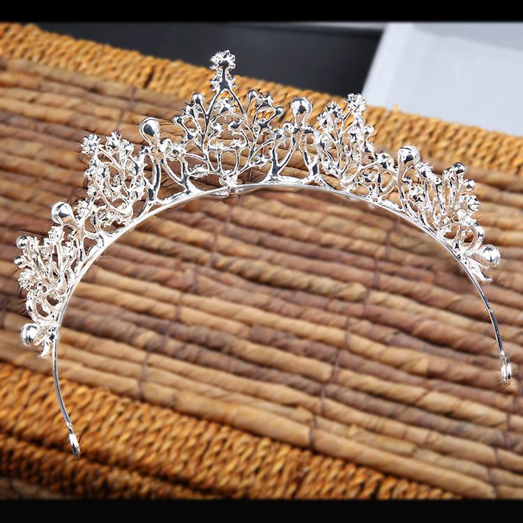 Bridal Alloy Rhinestone Crown Headdress New Baroque Crown Wedding Gauze Accessories Korean Jewelry Birthday Hair Accessories