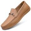 Men's Small Casual Leather Slip-on Shoes, Soft Sole, Breathable, Handmade, Large Size Driving Shoes.