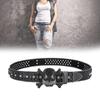 Bling Male Female Jeans Skirt Waist Belt with Rhinestone Buckle Belt Locomotive