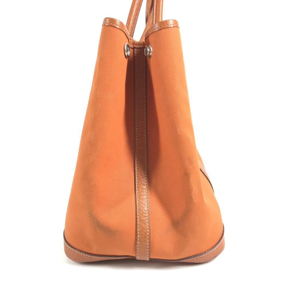 HERMES Garden Party 36 PM Hand Bag Shoulder Bag Tote Bag Negonda / Canvas Orange