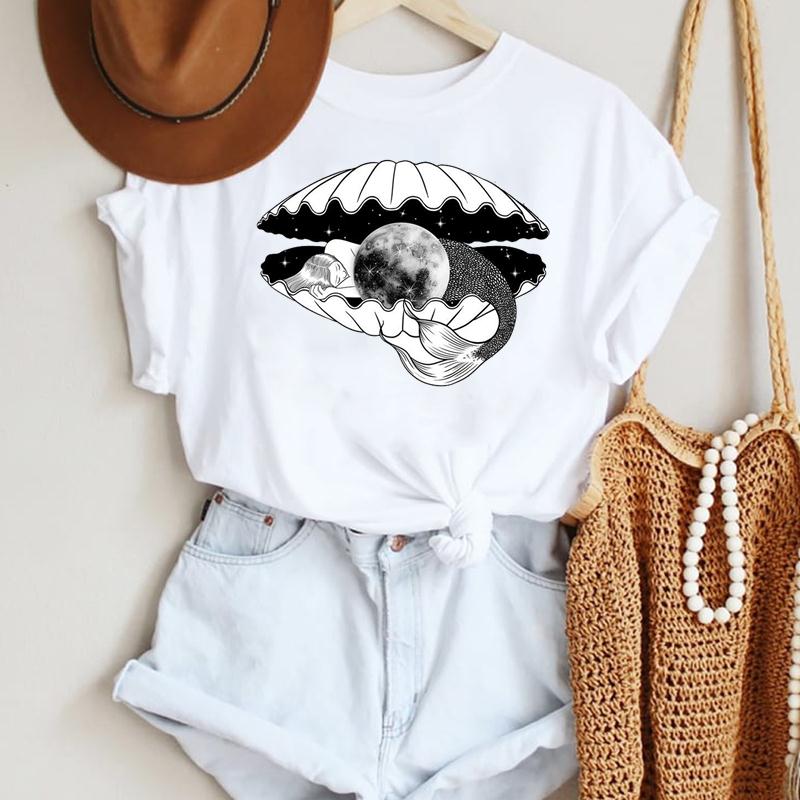Women Cartoon Leopard Star Love Letter Trend 90s Fashion Summer Lady Print Tee Graphic T Top Travel Tshirts Trend T-Shirt
