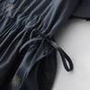 2026 Summer Women's High-End Chinese Style Cotton Linen Shirt Dress - Waist-Cinched, Slimming, Mid-Length Skirt