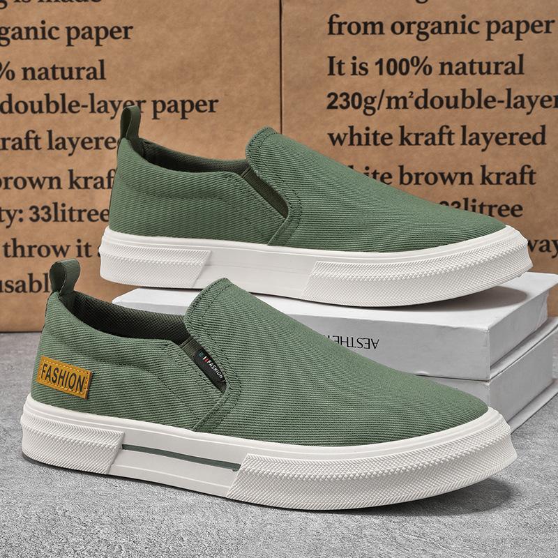 Pohodlné a prodyšné plátěné boty s kulatou špičkou, ležérní, pro každodenní nošení, módní trend, krytí chodidla, jednobarevné, platforma, pánské plátěné boty