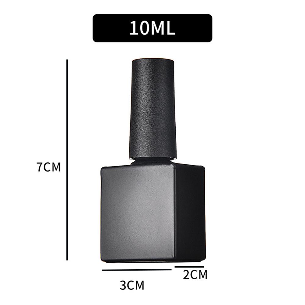 5ml 8ml 10ml 15ml Nail Polish Glass Bottle Dark Black Round Nail Polish Glue Empty Bottle Manufacturers Wholesale 3pcs
