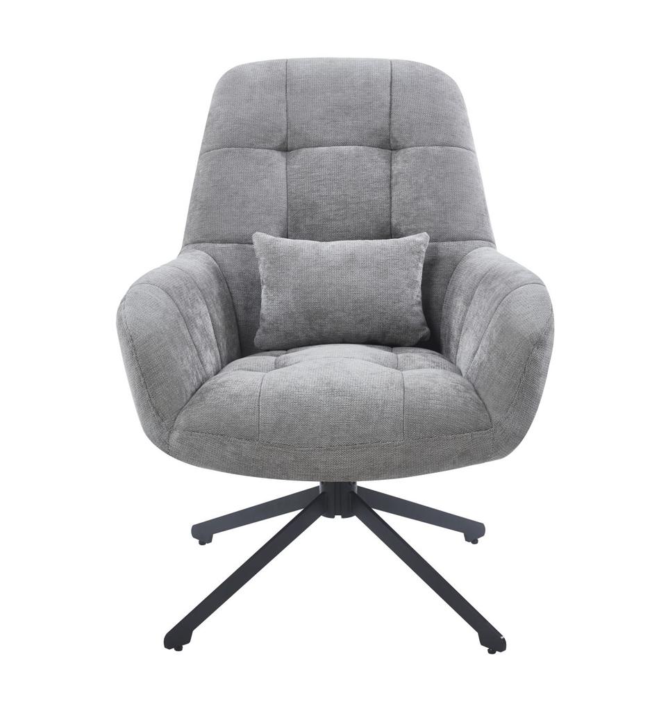Lounge chair with swivel seat, gray fabric, Holms Furnitex