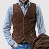 Men's Autumn and Winter Retro Corduroy Vest Solid Color Slim Commuter Workwear Jacket
