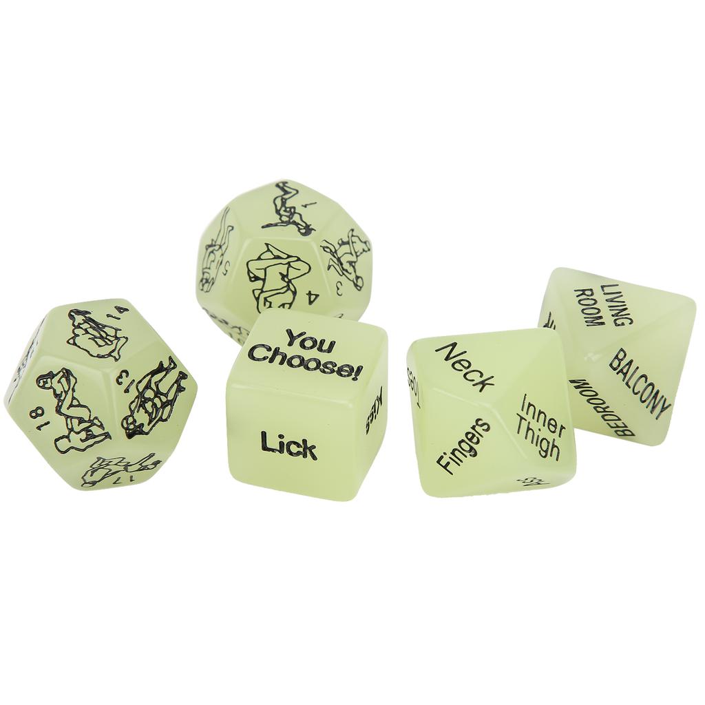 5pcs Couple Dice Lovers Bachelor Party Multiple Pose Dice Sexual Posture Dice ToyLuminous