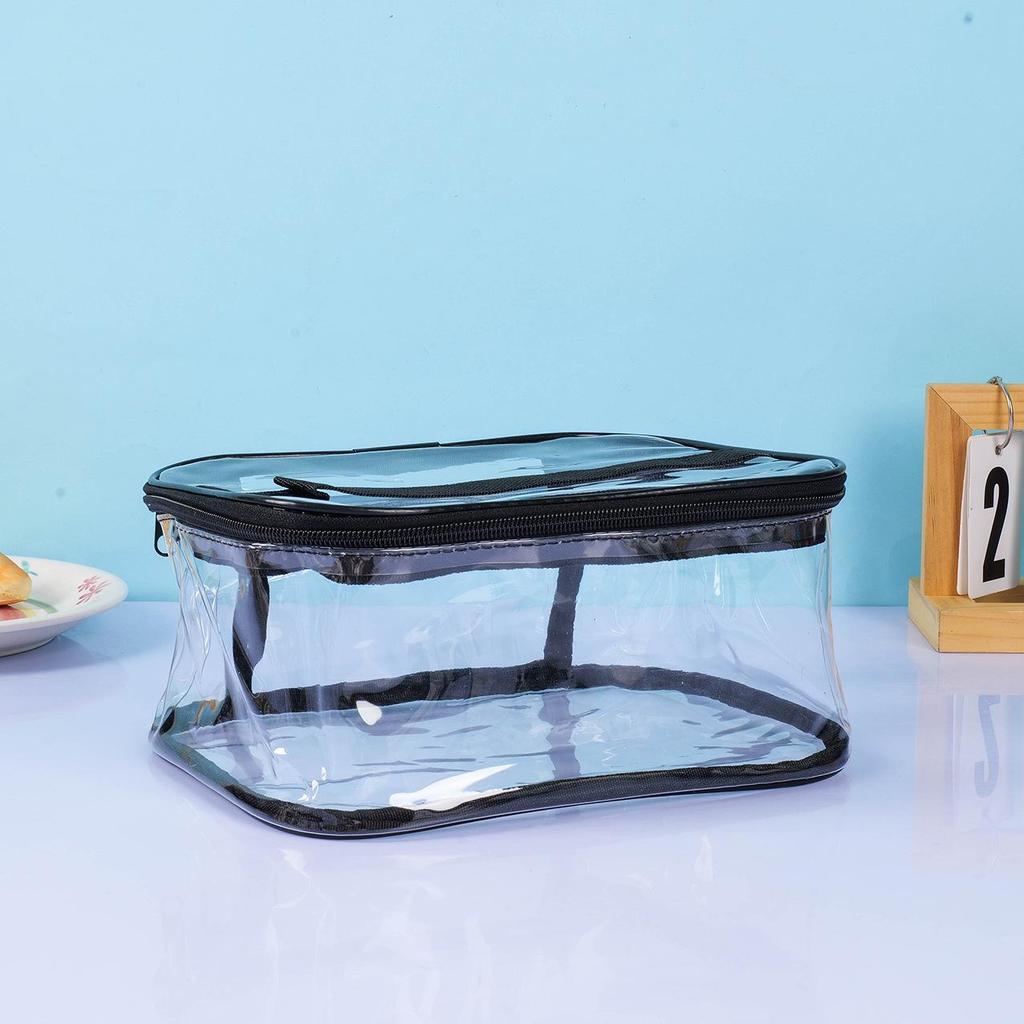 Large Capacity Waterproof PVC Transparent Makeup & Toiletry Bag with Zipper