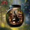 2D Flat Halloween Witch Hanging Ornaments with Rope - 2D Acrylic Sunshine Catch Ornaments,Witch Hats and Boilers Halloween Home and Garden Decorations