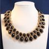 Vintage Choker Necklace Colorful Glasses Stone Necklace Fashion Crystal Necklace  for Women