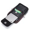 "Men's Outdoor Genuine Leather Waist Bag and Shoulder Bag for Mobile Phones"