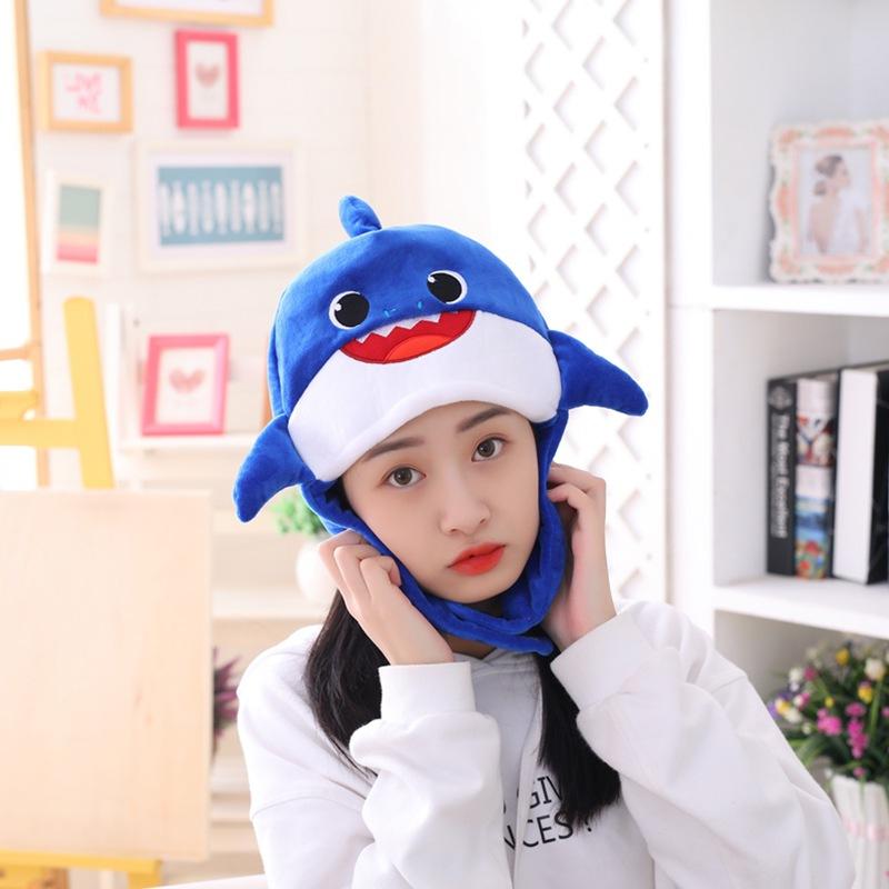 Милый плюшевый, красочный шапка-капюшон акула, фотореквизит, фотореквизит, плюшевая шапка. 37*30CM0.1kg