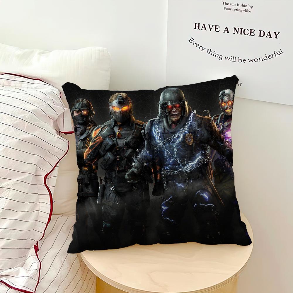 Herní povlak na polštář Pohovka Obývací pokoj Ložnice Čelo postele Polštář opěrky zad Čtvercový C-Call of D-Duty-s Black Ops 6 Polštář Doba spánku