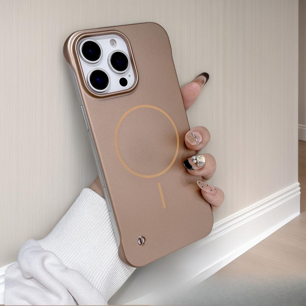 IPhone16 Borderless Thin-ring Magnetic Phone Case, Suitable for Apple 15 Matte Skin-friendly Ultra-thin PC Protective Case 13