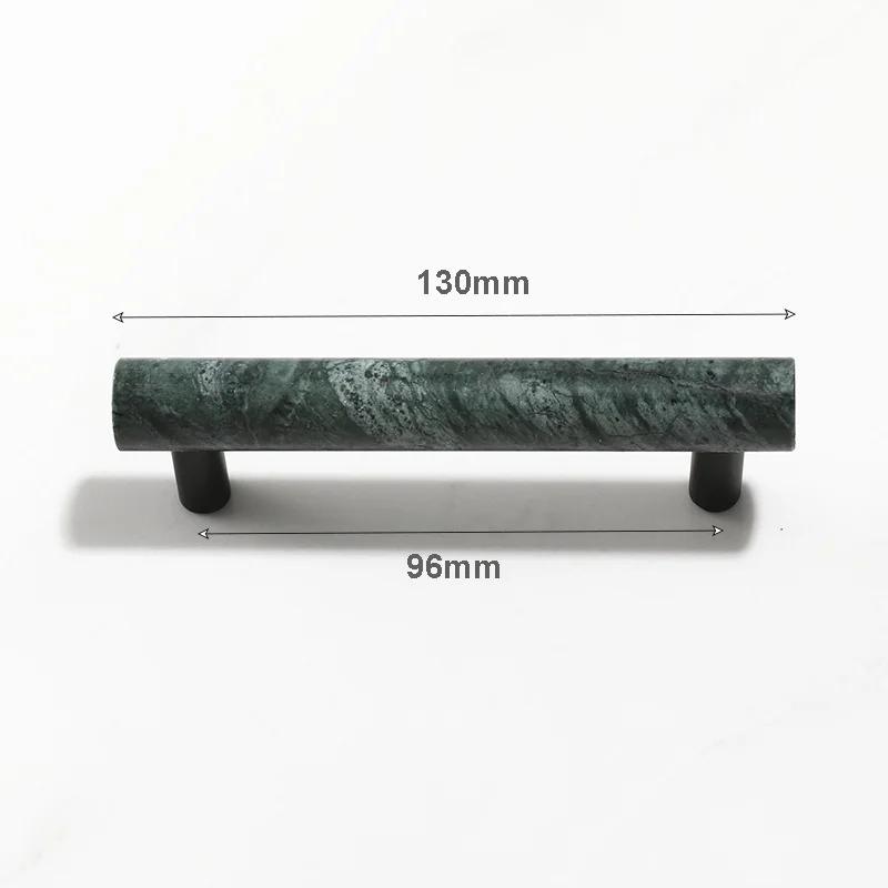 Grüner Schrank Marmorgriff Schwarze Messingbeschläge Kleiderschrankgriff Naturstein Schubladenknöpfe Möbel Stangengriff