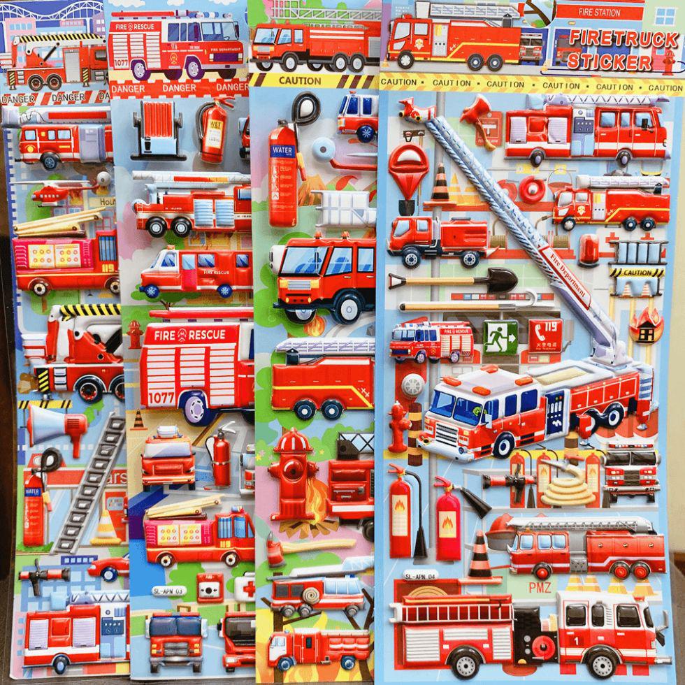 3D Cartoon Firefighter Foam Stickers for Boys – Eco-Friendly Early Education Toy