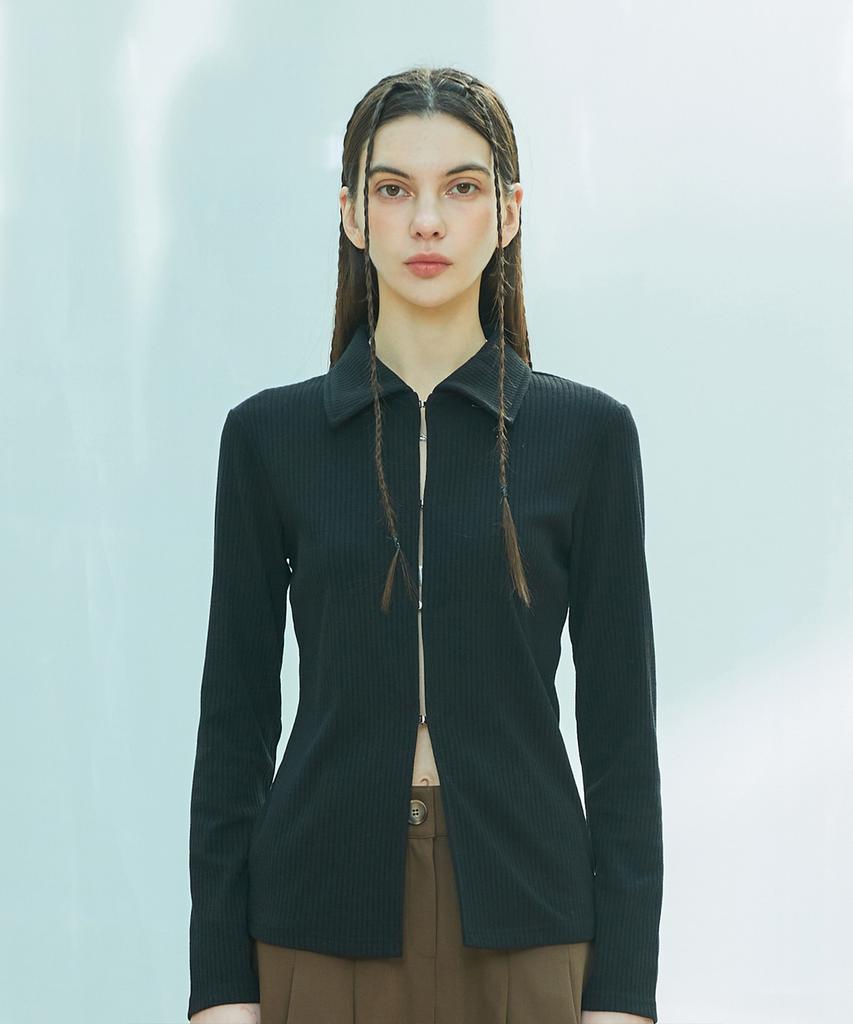 Latizen L9 Cutout Collar Top(Black)