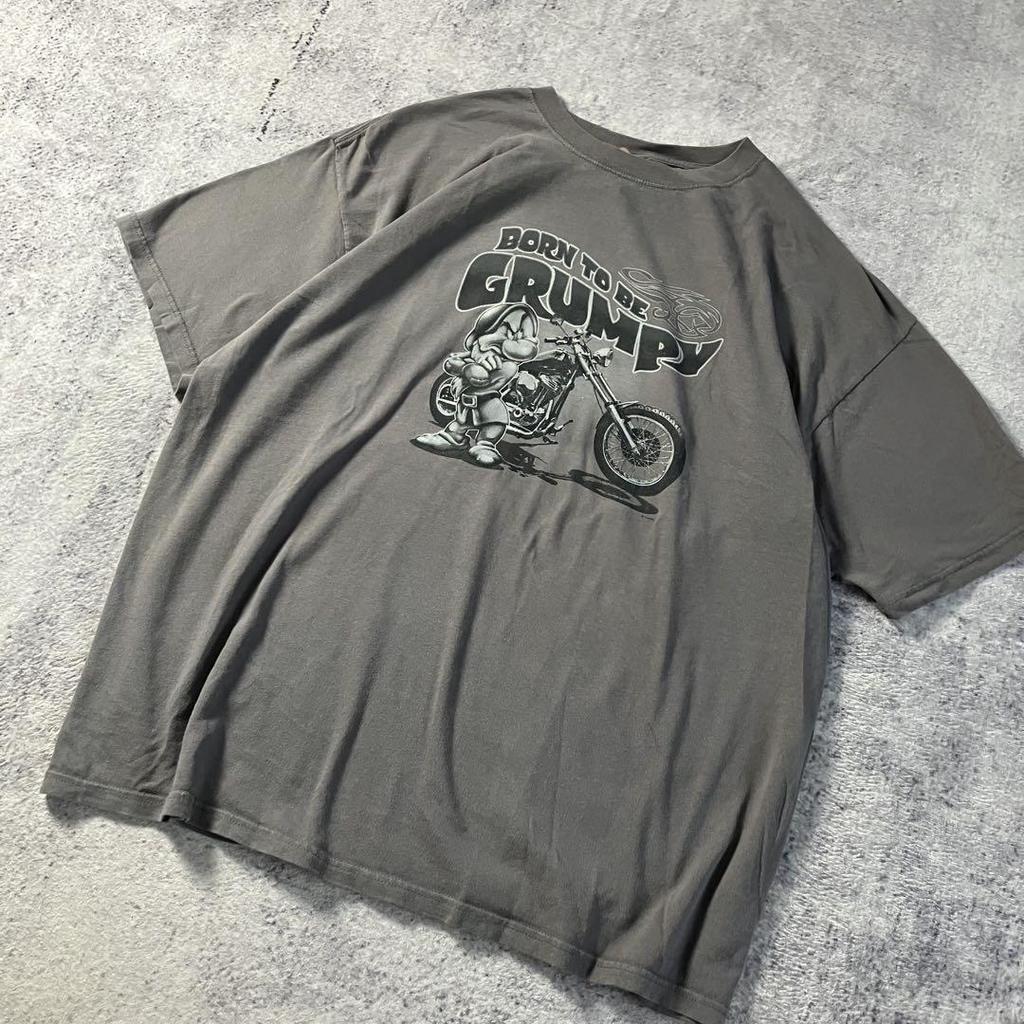 [USED] Disney GRUMPY Grumpy x Biker T-shirt Disney