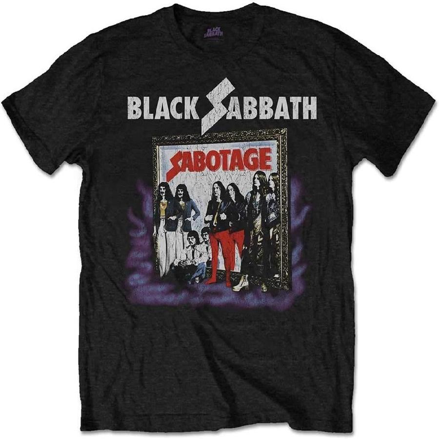 Мужская винтажная футболка Black Sabbath Sabotage, размер L, винтажная S