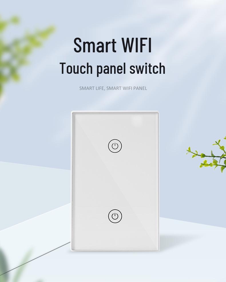WiFi Doodle Smart Touch Wall Switch, Alexa-Compatible, US Standard, Timer Function, 1/2/3 Gang Options
