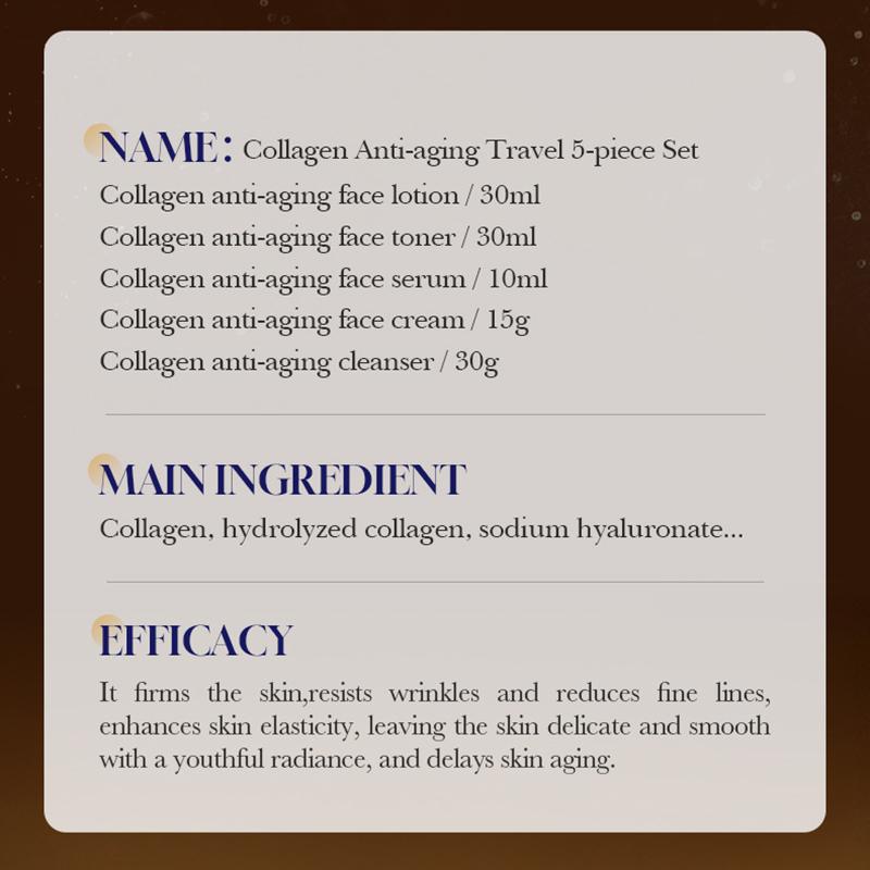 5pcs SADOER Collagen Skin Care Sets Moisturizing Face Cream Eye Cream Serum Essence Whitening Anti-Aging Facial Skin Care Kit
