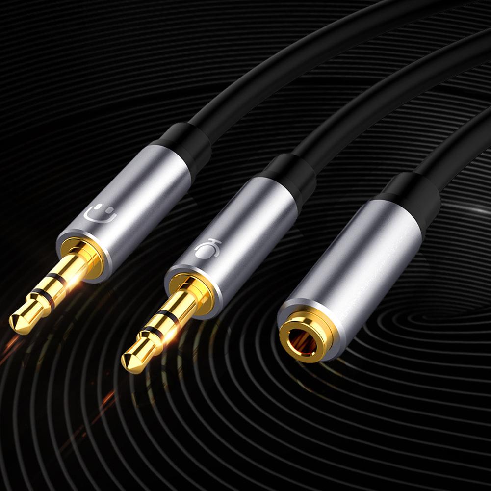 3.5 One Female to Two Male 2 In 1   Cable TV Amplifier Sound Car Connecting Wire