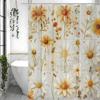 Kleine Gänseblümchen Blumen Duschvorhang, Dekorative Badezimmer Duschvorhang, Wasserdichter Duschvorhang Mit Haken
