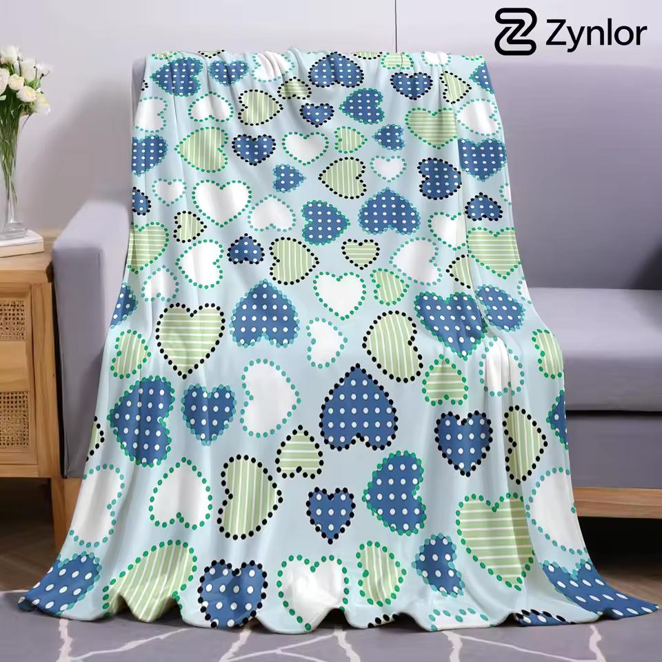 Stitch Heart Dots Ultra Soft Sherpa Fleece Blanket Fluffy Warm Halloween Cozy Throw for Sofa Couch Bedroom Gift All season