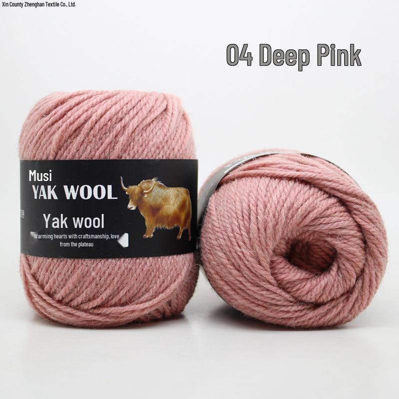 Yak Wool 3-Ply Hand-Knitted Medium-Thick Yarn for Sweaters, Coats, Scarves, and Hats (DIY).