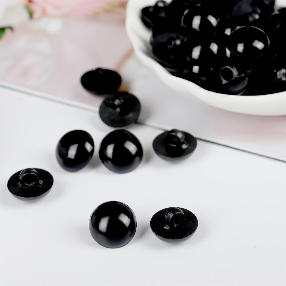 50Pcs Solid Eyes Black Plastic Safety Eyes for Bear Doll Puppet Plush Animal Doll Toy Eye Nose Animal Sewing Button Accessories