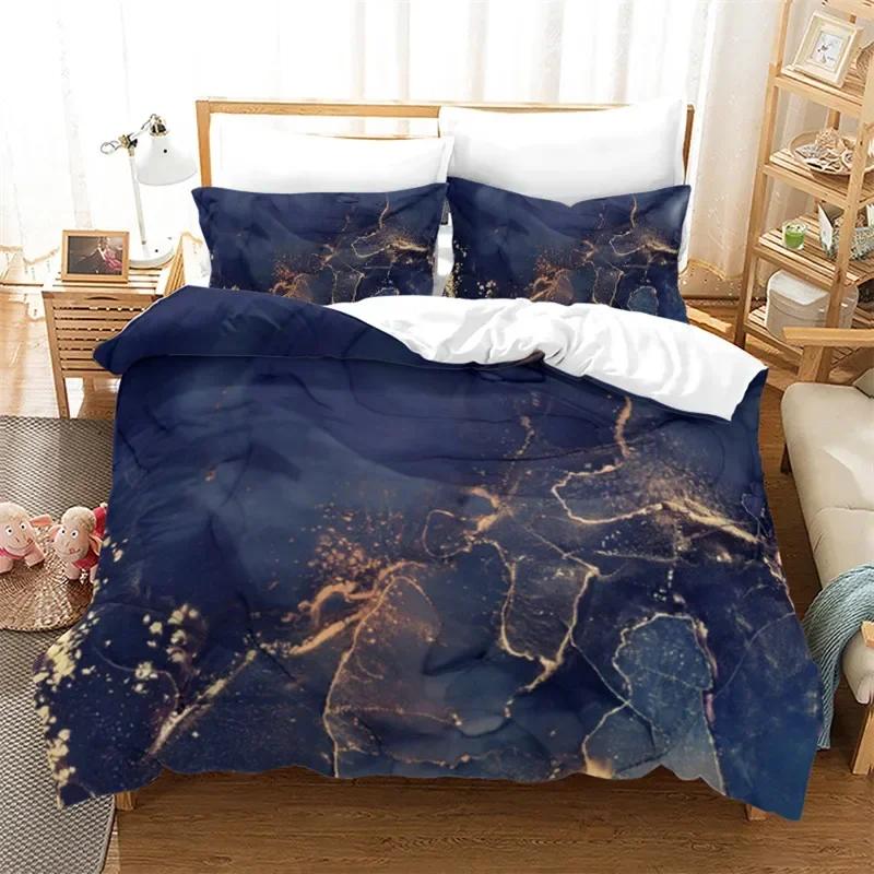 Marble Abstract Geometric Comfortable Duvet Quilt Cover Pillowcase Bedding Set Children Bedroom Decoration Home Textile