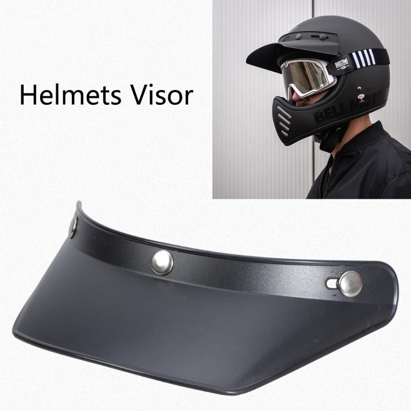 Universal 3 Snap Visor Face Shield Lens For Motorcycle Helmets Open Face