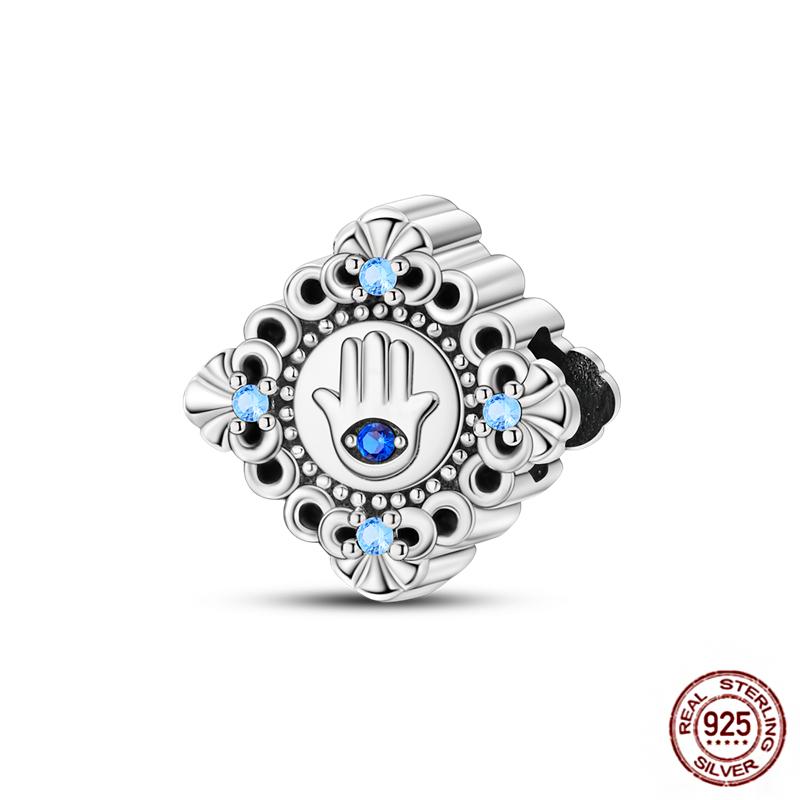 Standard Copper Craft Rotate Devil'S Eye Charms Fit Authentic Bracelet Blue Fatima Hand Palm Spacer Charms Handmade Jewelry Gift