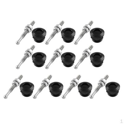 10Pcs/Set Black Bonnet Catch Push Button Hood Pins Kit