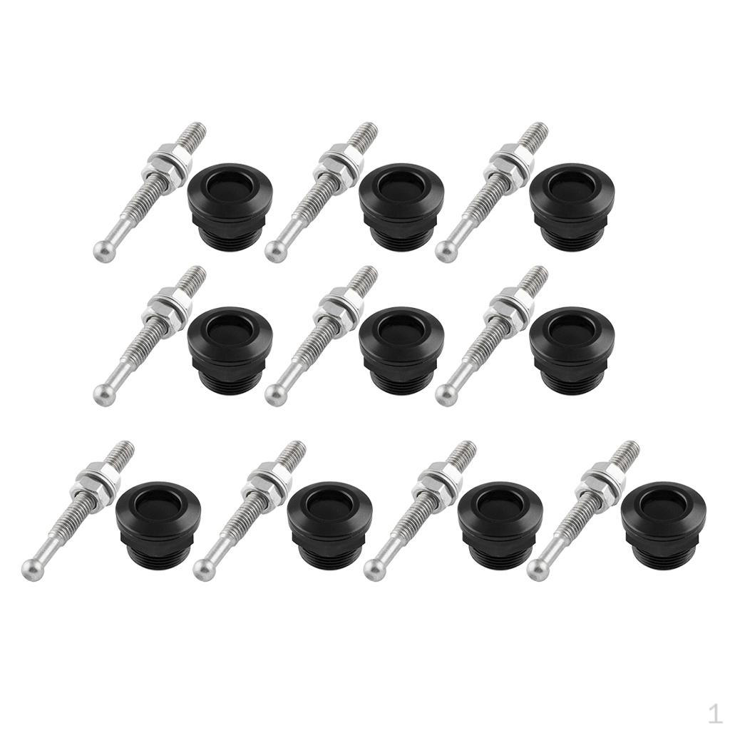 

10Pcs/Set Black Bonnet Catch Push Button Hood Pins Kit