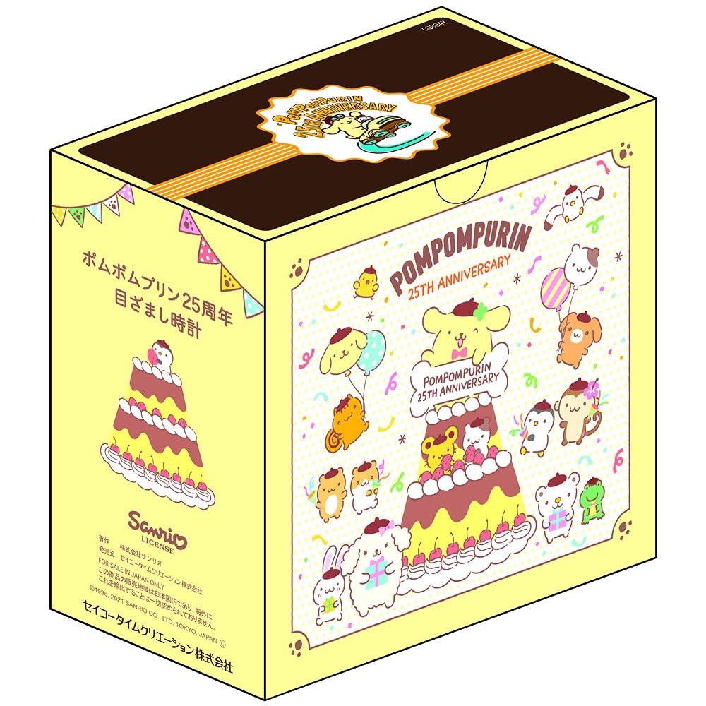 Seiko Clock Alarm Clock Table Clock Character Sanrio Pompompurin Yellow Pearl CQ804Y 114×130×77mm