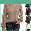 Fall Womens Long Sleeve Lace Shirt With Polyester Fabric For Casual Elegant Office Wear