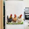 Countryside Chickens & Flowers Fridge Magnets, Farmhouse Wall Decals for Home Decor, Self-Adhesive