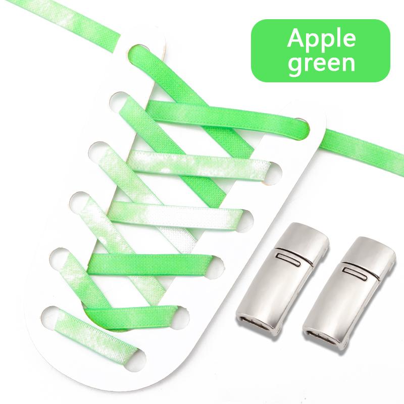 1 Pair No Tie Shoelaces Magnetic Metal Lock Elastic Shoe Laces Colorful Flat Leisure for Men and Women Lazy Shoelace Accessories