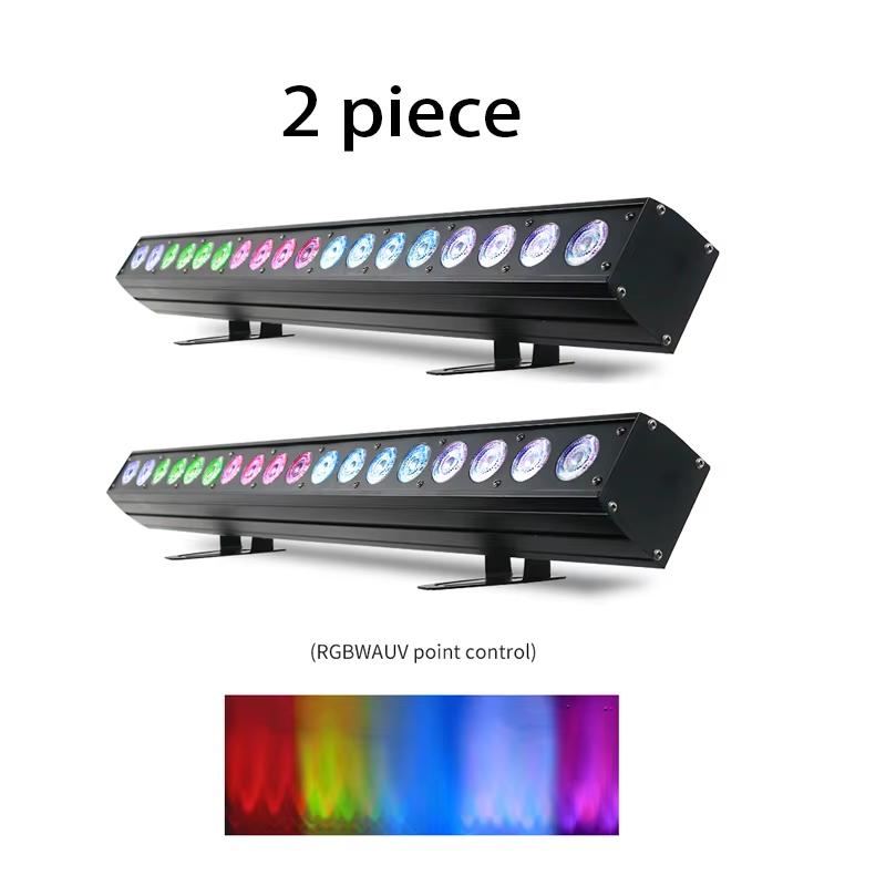 New 18x18W Pixel Control 6in1 RGBWA UV Wall Washer with DMX Linear Strip Light Indoor Flowing Lighting Effect Stage Lighting Atmosphere