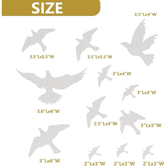 Anti-Collision Window Bird Stickers Decals Glass Door Protect and Save Bird Strikes (Clear)