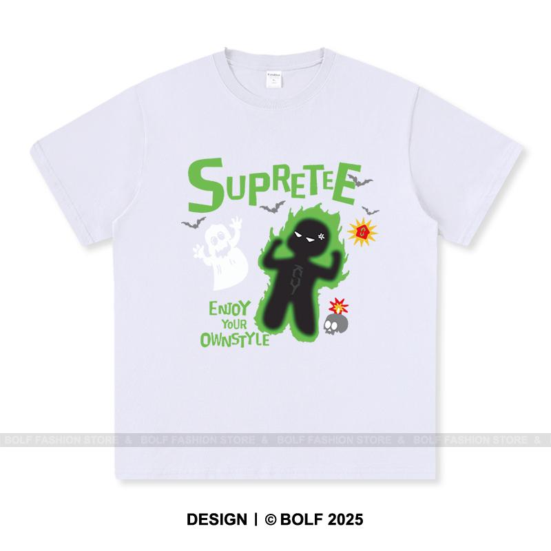 Women's Supretee Printed T-Shirt 100% Cotton Oversized Brand Logo Graphic Tees for Men Summer Tops Urban Streetwear