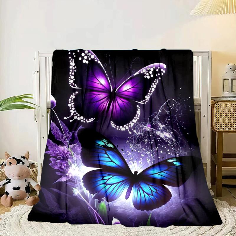 Neon Butterfly Dreamscape Blanket Flannel Blanket Throw Blanket Sofa Cover Blanket Soft Premium Blanket Picnic Blanket Tv Blanket Gifts