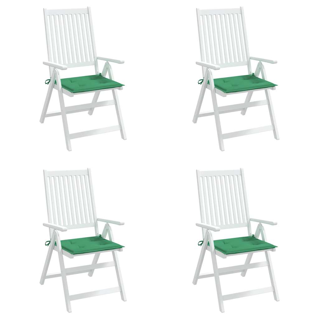 Garden Chair Cushion Set 4 Pieces Green 40x40x4 Cm Oxford Fabric
