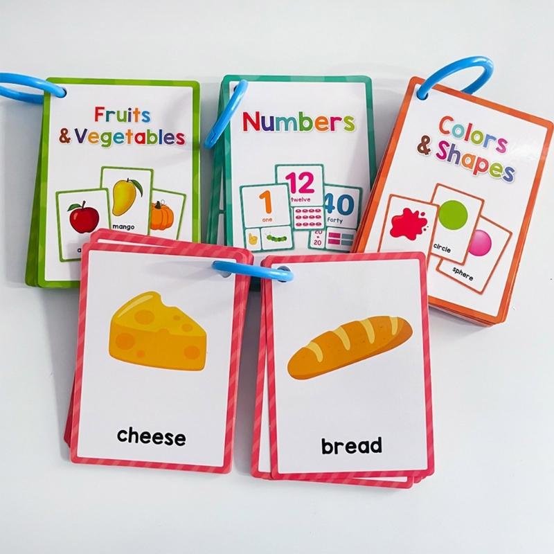 Food Fruit Vegetables Color Numbers Shapes Flashcards Early Learning Word Card Teaching Aid For Preschool Kindergarten