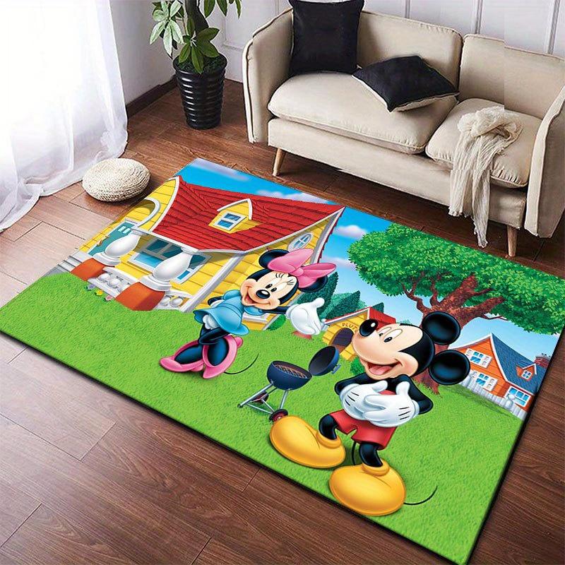 1pz Tappeto Area Mickey e Minnie, Tappetino Antiscivolo, Design Personaggi Cartoni Animati, Morbido Velluto, Decorazione Stanza, Tappeto Interno Lavabile