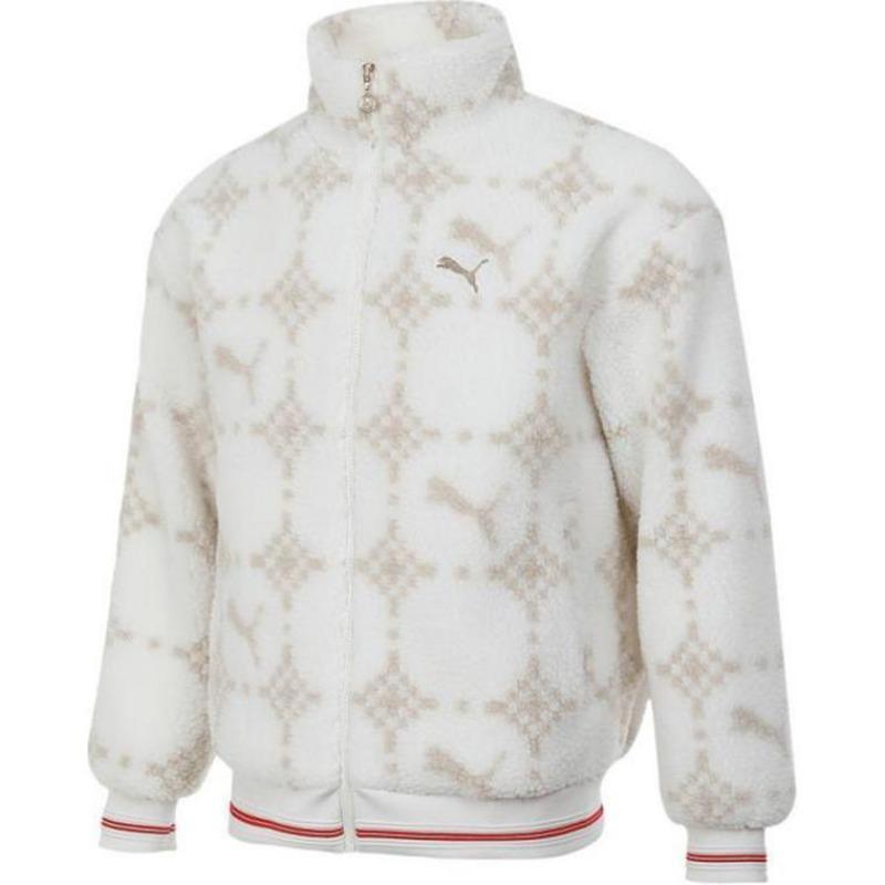 Puma Serie Capodanno Giacca in Pile Uomo Versatile Moda Collo Alto Giacca Bianco 631421-92