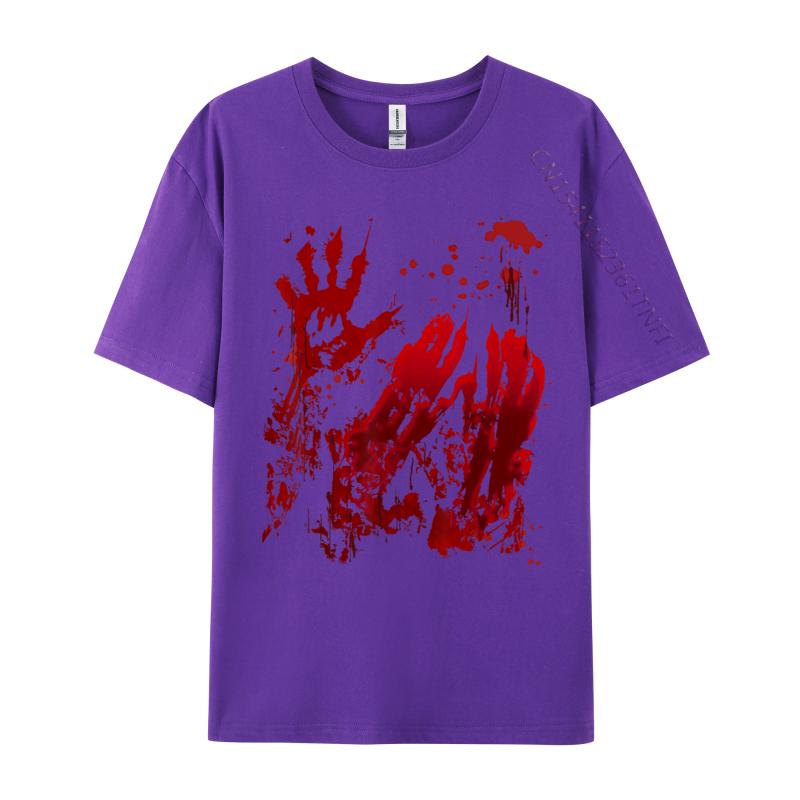 Bloody Red Blood Splatter Halloween Zombie Fashionable Luxury Designer T-Shirts Coupons Pure Cotton Mens T Shirt Simple Style