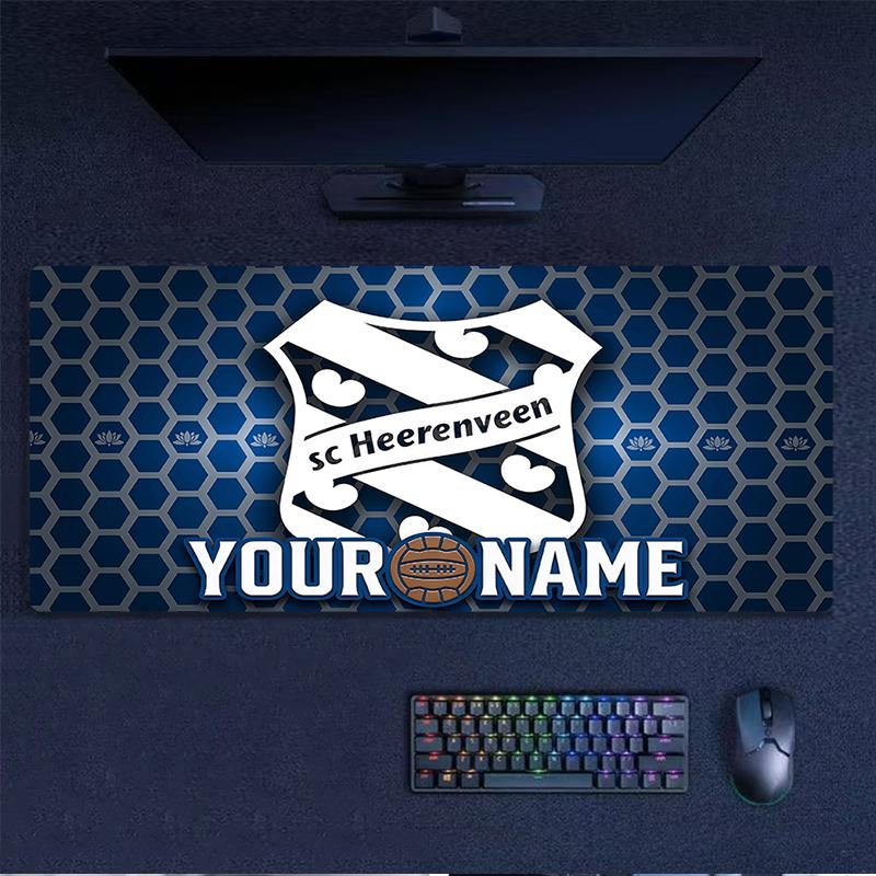 Custom Name,SC Heerenveen Mouse Pad, Large Gaming Desk Mat, Non-slip XXL Mousepad for Laptop & Tablet, Mini PC Playmat with Stitched Edges