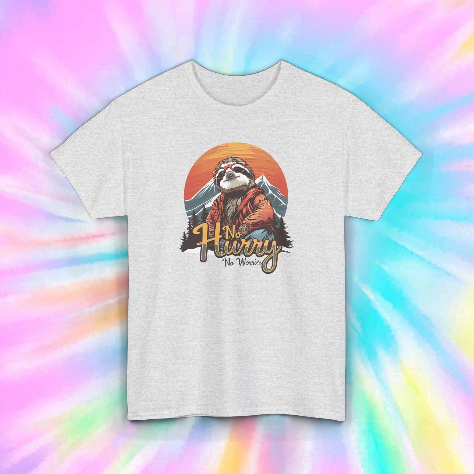 No Hurry No Worry Sloth Adventure Mountain Hiking Relax Graphic T-Shirt S-5XL S